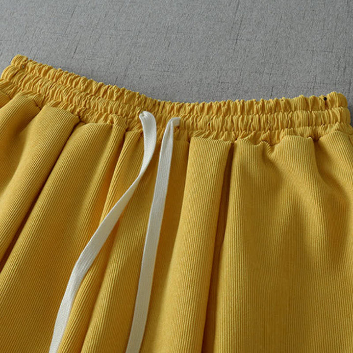Buddha Stones Pantaloni capri da donna a gamba larga, comodi, con coulisse, tinta unita, per primavera/estate. Pantaloni casual estivi con tasca. - image 1