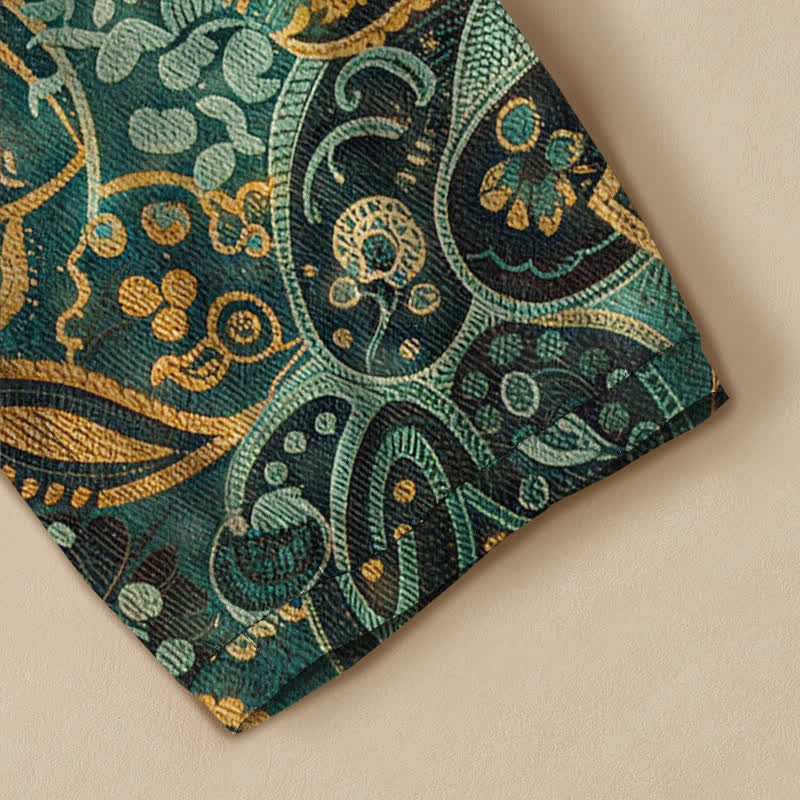 Buddha Stones Pantaloni harem da donna in cotone vintage con motivo floreale paisley, pieghe e vita elasticizzata, con tasche. - image 5