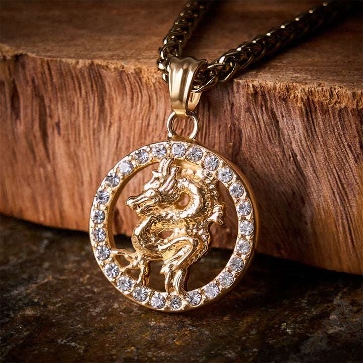 Buddha Stones Collana con ciondolo portafortuna in acciaio al titanio con i simboli dello zodiaco cinese: capra, drago, tigre, bue. - image 15