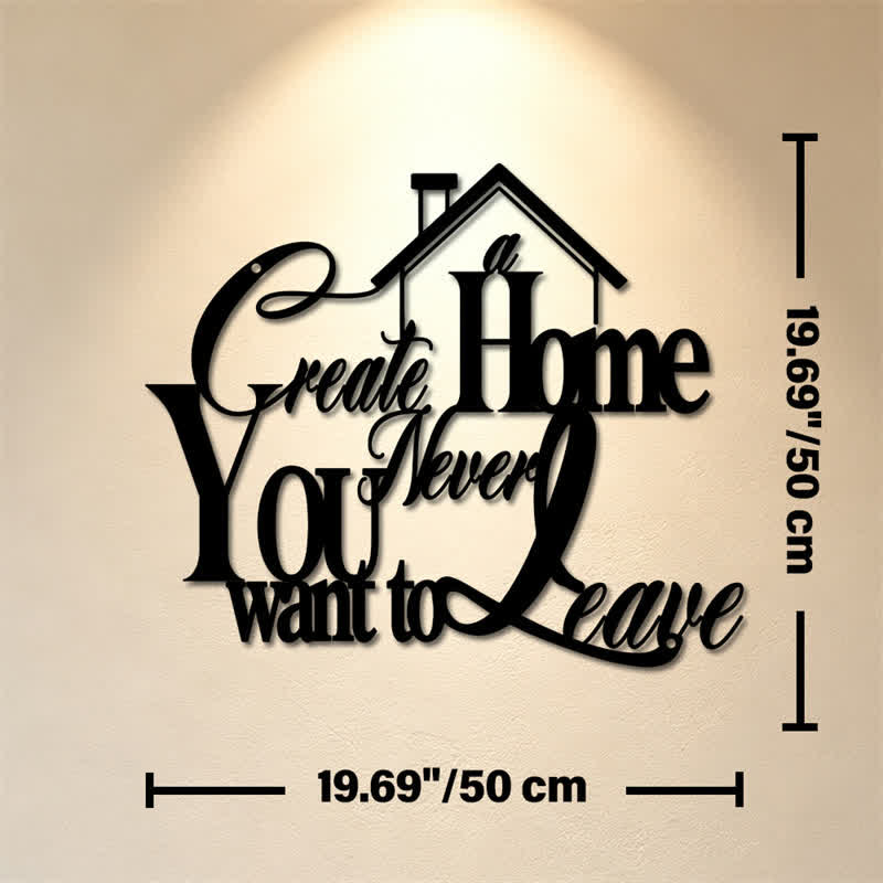 Buddha Stones "Crea una casa che non vorrai mai lasciare" Citazione in metallo, simbolo significativo, decorazione murale in ferro - Circa 50 cm x 50 cm x 0,12 cm / 19,69 pollici x 19,69 pollici x 0,05 pollici - image 10