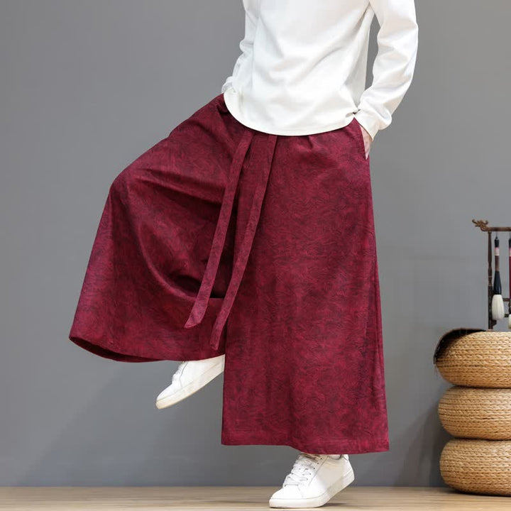 Buddha Stones Pantaloni da uomo a gamba larga in velluto a coste, stile vintage, con coulisse, per autunno/inverno. - image 23