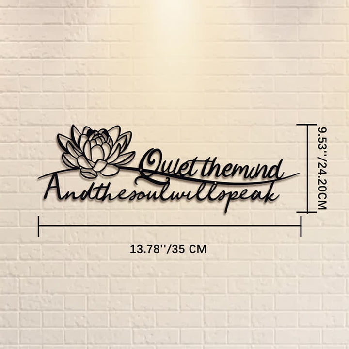 Buddha Stones Citazione di Lotus: "Calma la mente e l'anima parlerà" - Decorazione murale con simboli significativi - Circa 35 cm x 11,97 cm x 0,1 cm / 13,78 pollici x 4,71 pollici x 0,04 pollici - image 6
