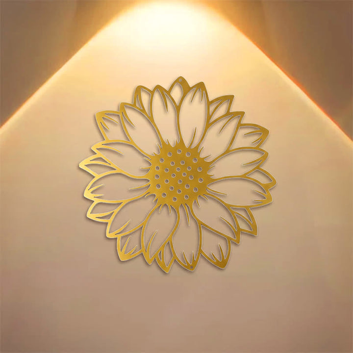 Buddha Stones Decorazione murale rotonda in ferro con girasoli floreali, energia energetica - image 17