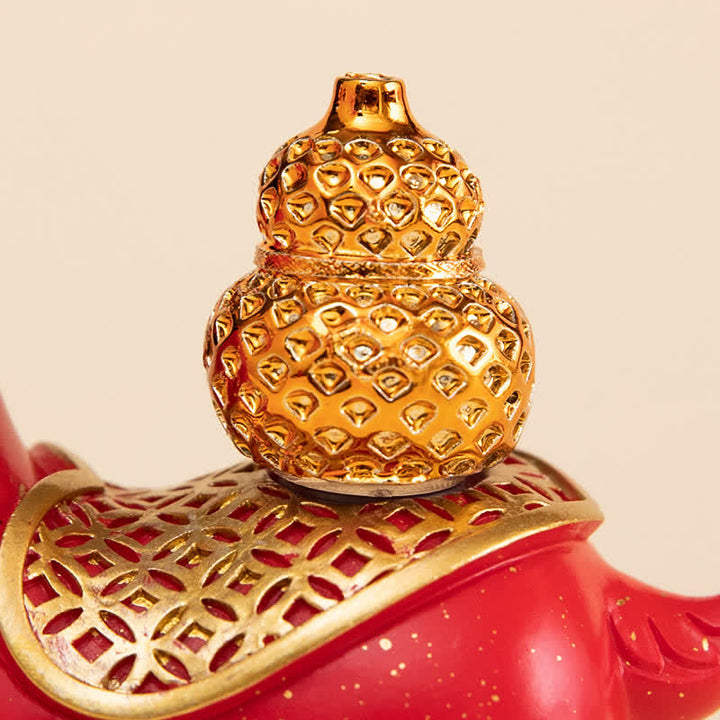 Buddha Stones Lingotto di resina a forma di zucca portafortuna con segno zodiacale di capra e pecora, decorazione da scrivania a forma di animale carino. - image 12