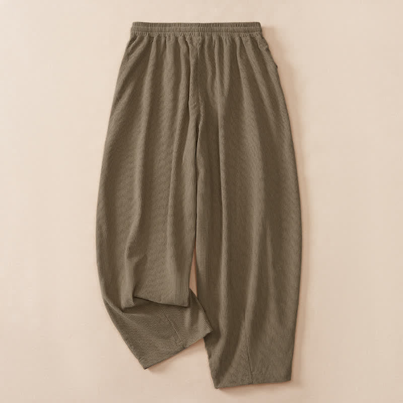 Buddha Stones Pantaloni corti da donna a tinta unita con coulisse, ideali per autunno/inverno, modello harem con tasche. - image 16