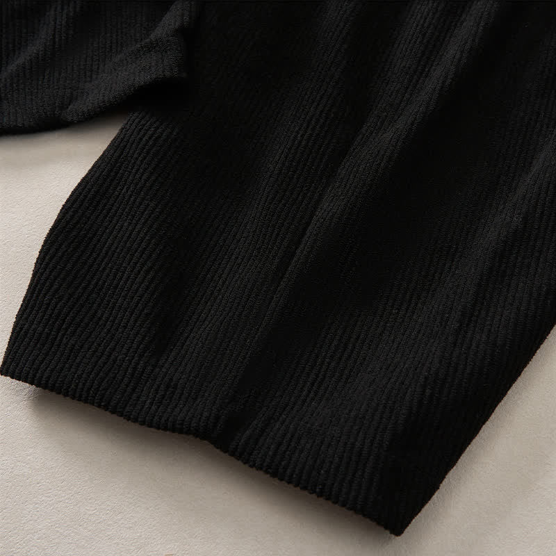 Buddha Stones Pantaloni corti da donna a tinta unita con coulisse, ideali per autunno/inverno, modello harem con tasche. - image 12