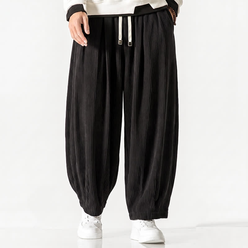 Buddha Stones Pantaloni harem da uomo in velluto a coste, stile vintage, con coulisse, per autunno/inverno, casual, vintage, con tasche. - Nero - US/UK/AU50, EU60 (6XL) - image 21