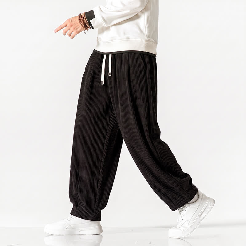 Buddha Stones Pantaloni harem da uomo in velluto a coste, stile vintage, con coulisse, per autunno/inverno, casual, vintage, con tasche. - image 24