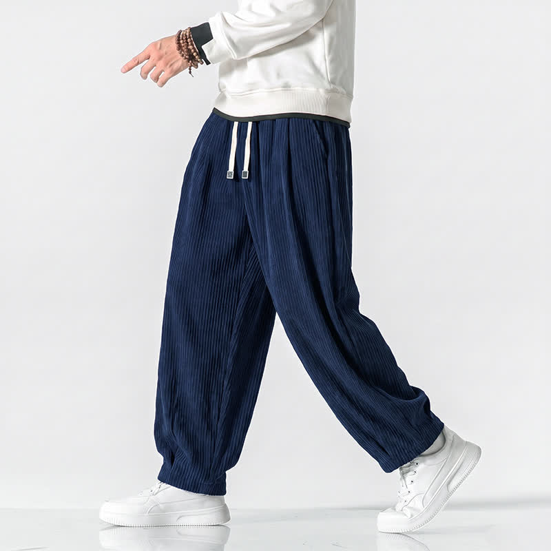 Buddha Stones Pantaloni harem da uomo in velluto a coste, stile vintage, con coulisse, per autunno/inverno, casual, vintage, con tasche. - image 11