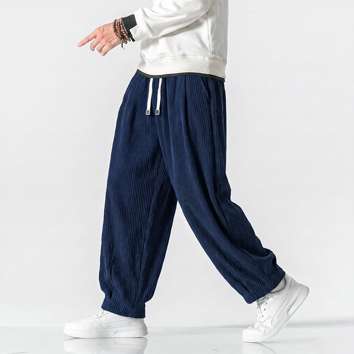 Buddha Stones Pantaloni harem da uomo in velluto a coste, stile vintage, con coulisse, per autunno/inverno, casual, vintage, con tasche. - image 11