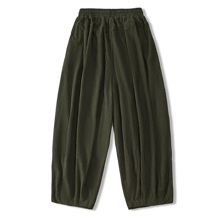 Buddha Stones Pantaloni harem da uomo in velluto a coste, stile vintage, con coulisse, per autunno/inverno, casual, vintage, con tasche. - image 18