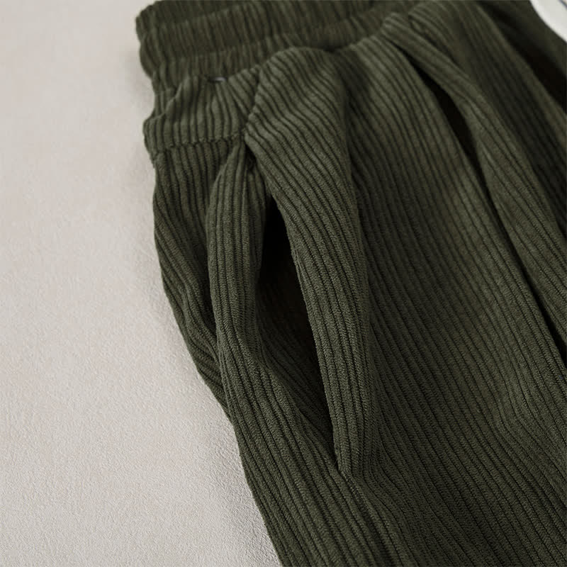Buddha Stones Pantaloni harem da uomo in velluto a coste, stile vintage, con coulisse, per autunno/inverno, casual, vintage, con tasche. - image 19