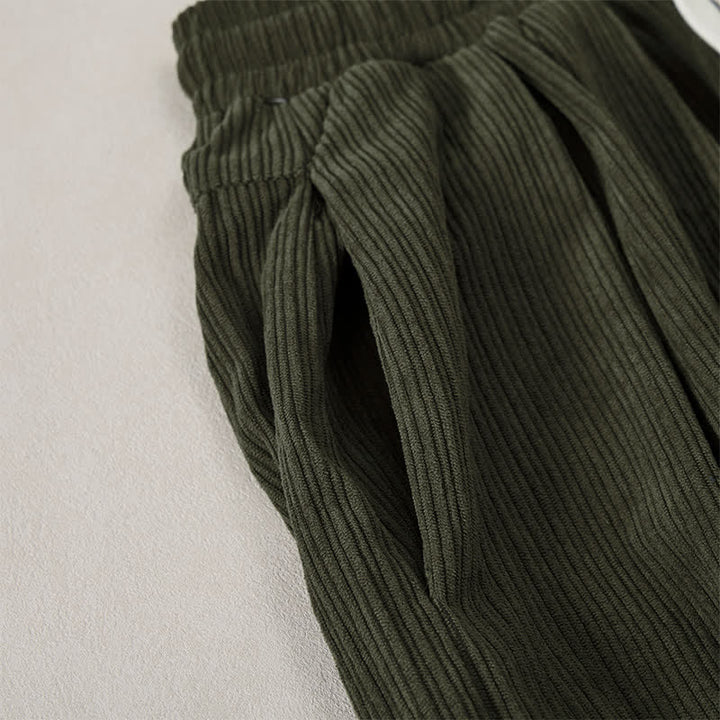 Buddha Stones Pantaloni harem da uomo in velluto a coste, stile vintage, con coulisse, per autunno/inverno, casual, vintage, con tasche. - image 19