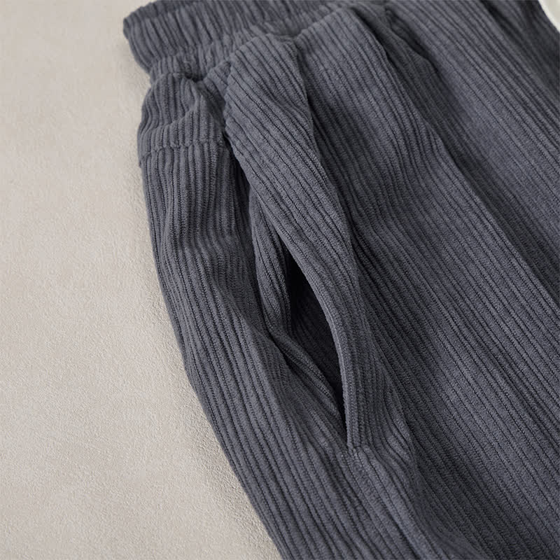 Buddha Stones Pantaloni harem da uomo in velluto a coste, stile vintage, con coulisse, per autunno/inverno, casual, vintage, con tasche. - image 6