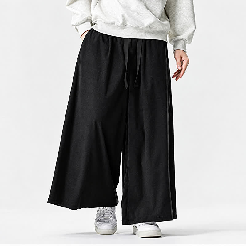 Buddha Stones Pantaloni da uomo a gamba larga con coulisse, classici, in velluto a coste tinta unita, ideali per autunno/inverno. - image 12