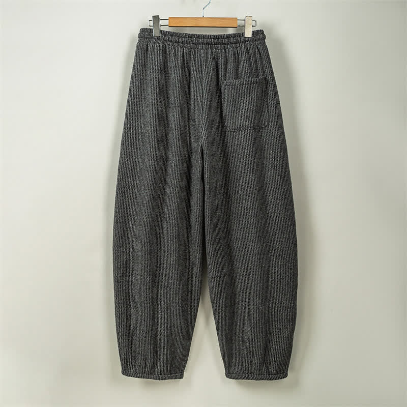 Buddha Stones Pantaloni lunghi da uomo a tinta unita, stile vintage, con coulisse, per autunno/inverno, modello harem con tasche. - image 8