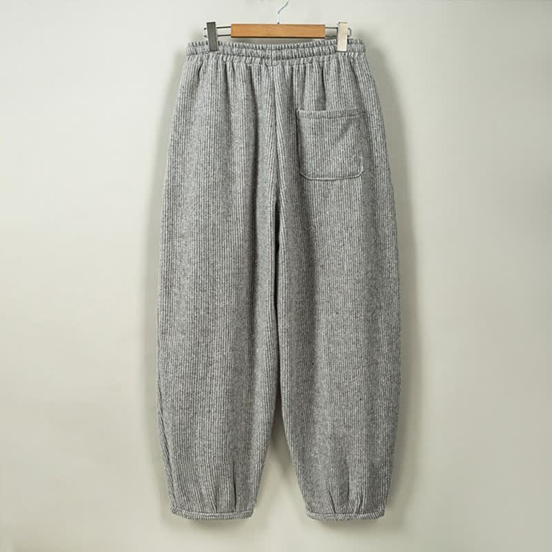 Buddha Stones Pantaloni lunghi da uomo a tinta unita, stile vintage, con coulisse, per autunno/inverno, modello harem con tasche. - image 10