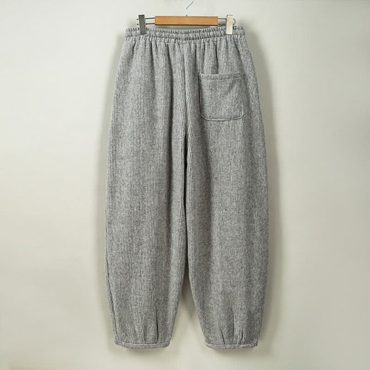 Buddha Stones Pantaloni lunghi da uomo a tinta unita, stile vintage, con coulisse, per autunno/inverno, modello harem con tasche. - image 10