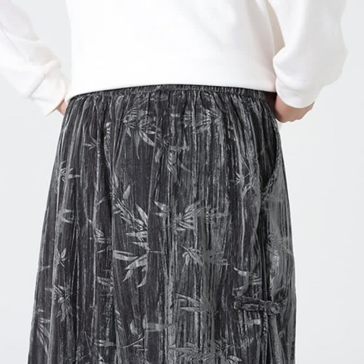 Buddha Stones Pantaloni lunghi da uomo a gamba dritta con coulisse, stile boho, autunno/inverno, con motivo astratto in bambù e tasche. - image 8