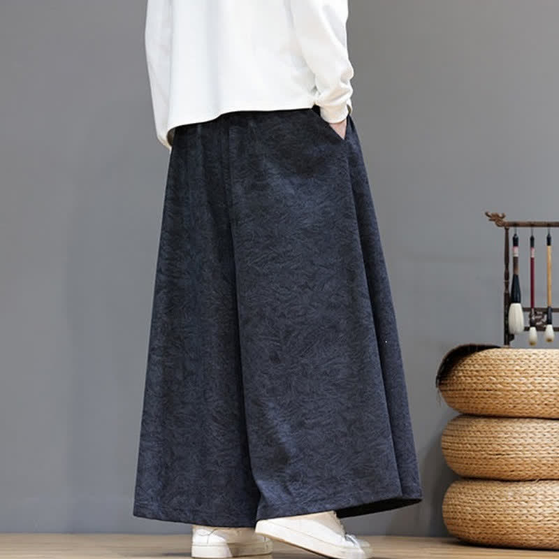 Buddha Stones Pantaloni da uomo a gamba larga in velluto a coste, stile vintage, con coulisse, per autunno/inverno. - image 12