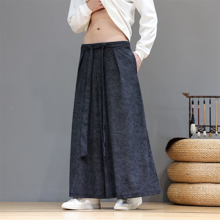 Buddha Stones Pantaloni da uomo a gamba larga in velluto a coste, stile vintage, con coulisse, per autunno/inverno. - image 14