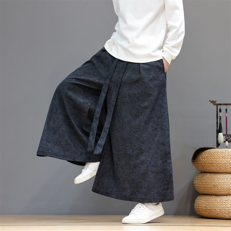 Buddha Stones Pantaloni da uomo a gamba larga in velluto a coste, stile vintage, con coulisse, per autunno/inverno. - image 17
