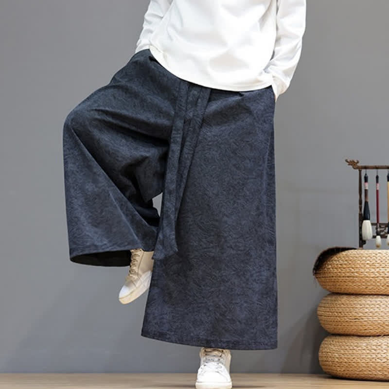 Buddha Stones Pantaloni da uomo a gamba larga in velluto a coste, stile vintage, con coulisse, per autunno/inverno. - image 16