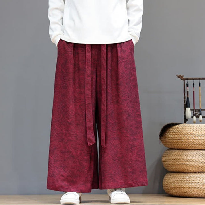 Buddha Stones Pantaloni da uomo a gamba larga in velluto a coste, stile vintage, con coulisse, per autunno/inverno. - image 24
