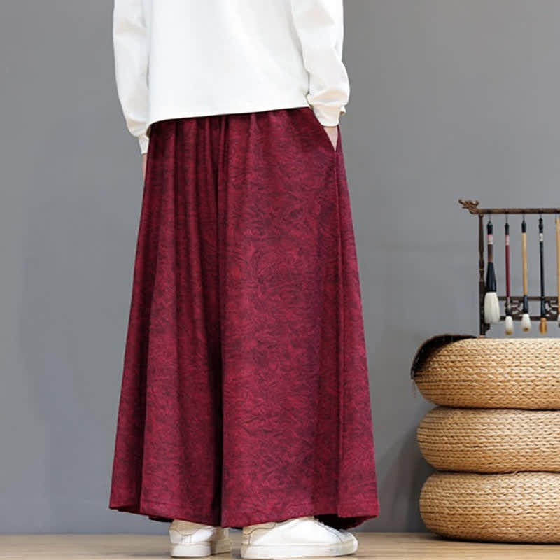 Buddha Stones Pantaloni da uomo a gamba larga in velluto a coste, stile vintage, con coulisse, per autunno/inverno. - image 29