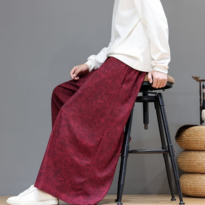 Buddha Stones Pantaloni da uomo a gamba larga in velluto a coste, stile vintage, con coulisse, per autunno/inverno. - image 28