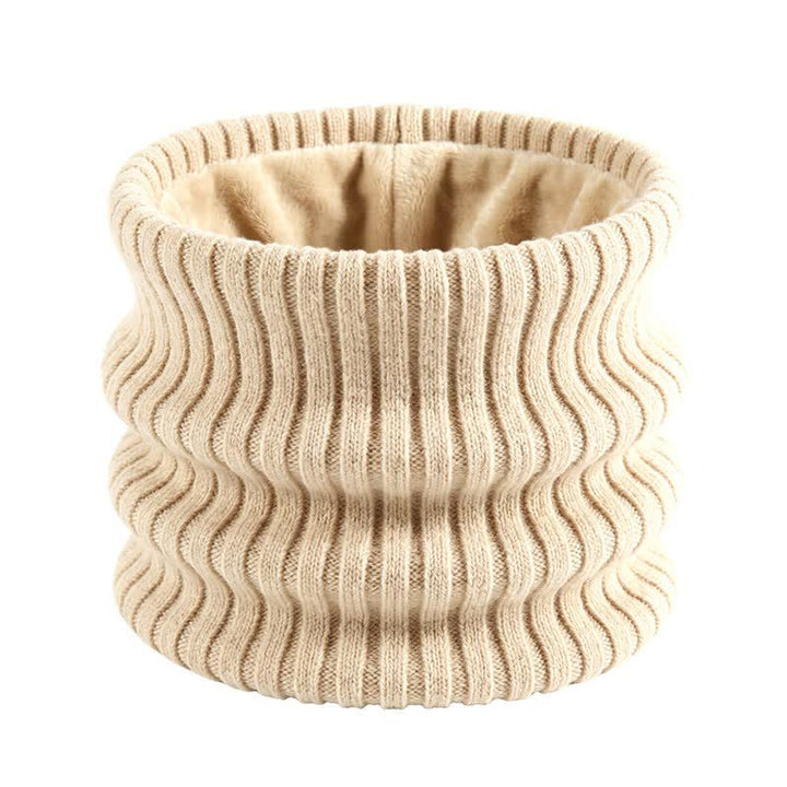 Buddha Stones Scaldacollo invernale da uomo in maglia a coste con fodera in pile - Beige - image 7