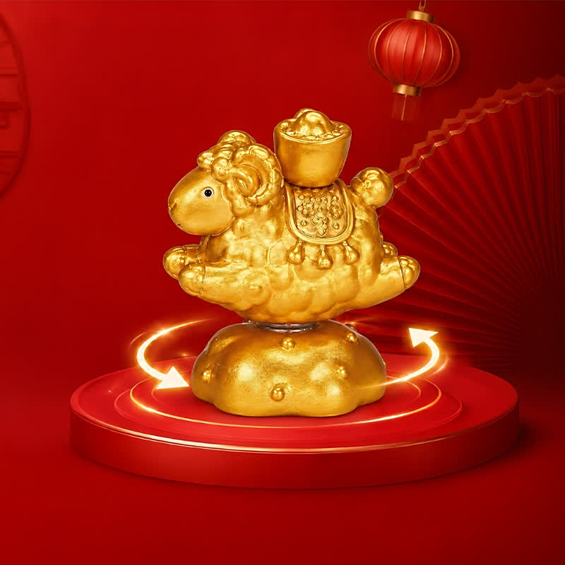 Buddha Stones Decorazione da scrivania rotante in resina a forma di capra o pecora dello zodiaco cinese, simbolo di prosperità. Un simpatico animale decorativo. - image 11