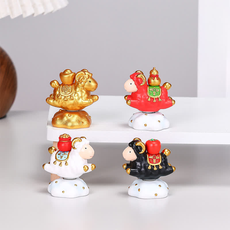 Buddha Stones Decorazione da scrivania rotante in resina a forma di capra o pecora dello zodiaco cinese, simbolo di prosperità. Un simpatico animale decorativo. - image 17