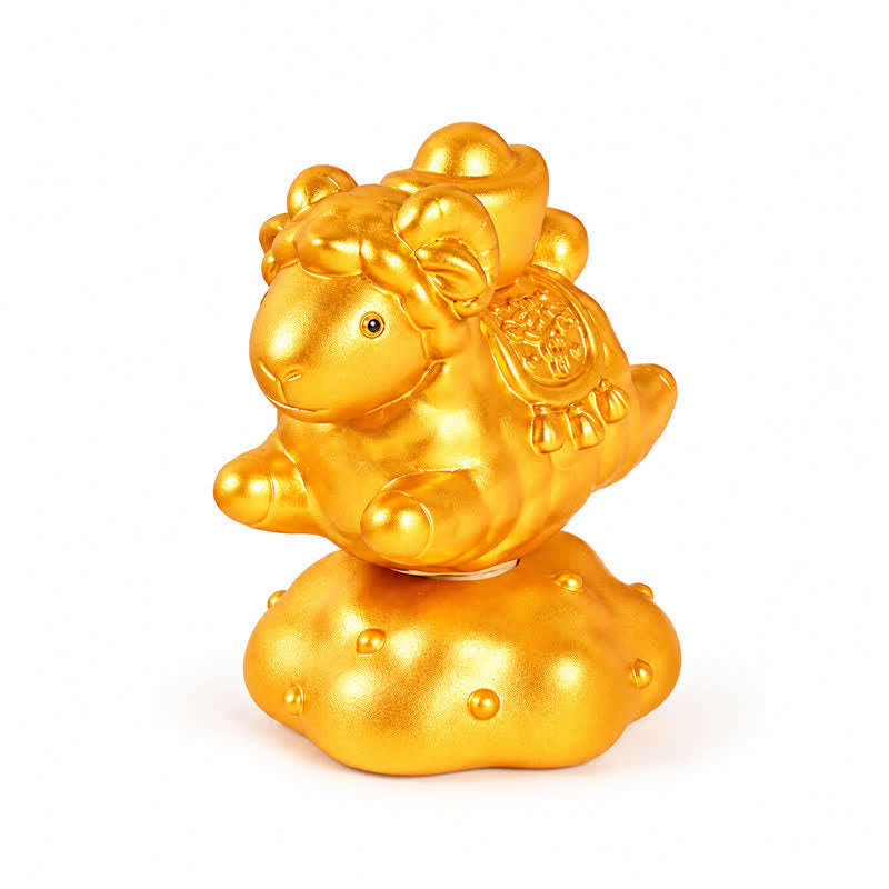 Buddha Stones Decorazione da scrivania rotante in resina a forma di capra o pecora dello zodiaco cinese, simbolo di prosperità. Un simpatico animale decorativo. - image 12