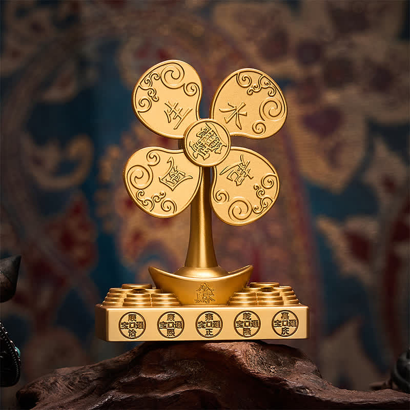 Buddha Stones Monete Yuanbao in ottone con bassorilievo raffiguranti i Cinque Imperatori, simbolo di prosperità, ricchezza e fortuna. - Moneta dei Cinque Imperatori - image 0