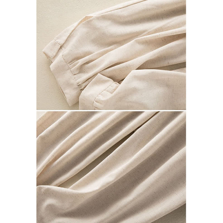 Pantaloni harem da donna in cotone con coulisse e tasche Buddha Stones - image 3