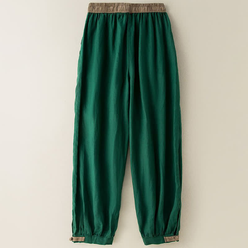 Pantaloni harem da donna in cotone con coulisse e tasche Buddha Stones - image 11