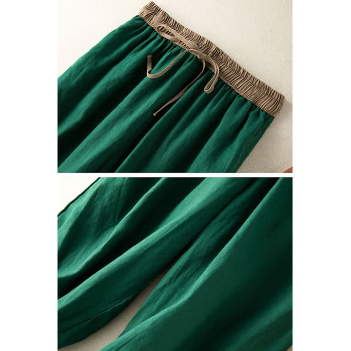 Pantaloni harem da donna in cotone con coulisse e tasche Buddha Stones - image 12