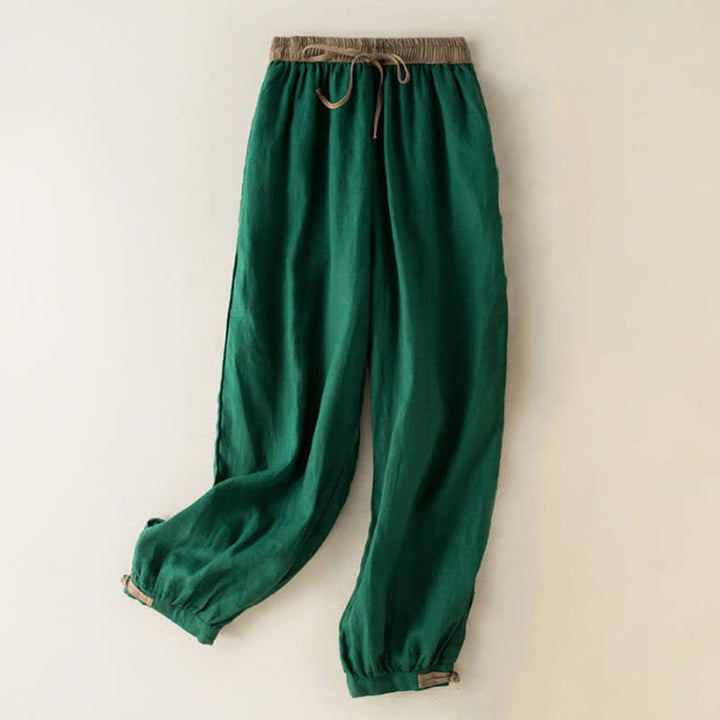 Pantaloni harem da donna in cotone con coulisse e tasche Buddha Stones - Verde mare - US16, UK/AU20, EU48 (3XL) - image 10