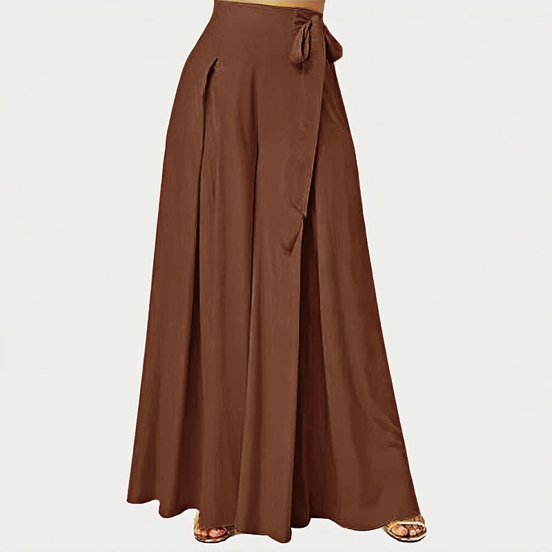 Pantaloni da donna a gamba larga con coulisse, stile retrò, con motivo Buddha Stones, perfetti per la primavera, casual e con tasche. - Verga d'oro scura - US14, UK/AU18, EU46 (2XL) - image 9
