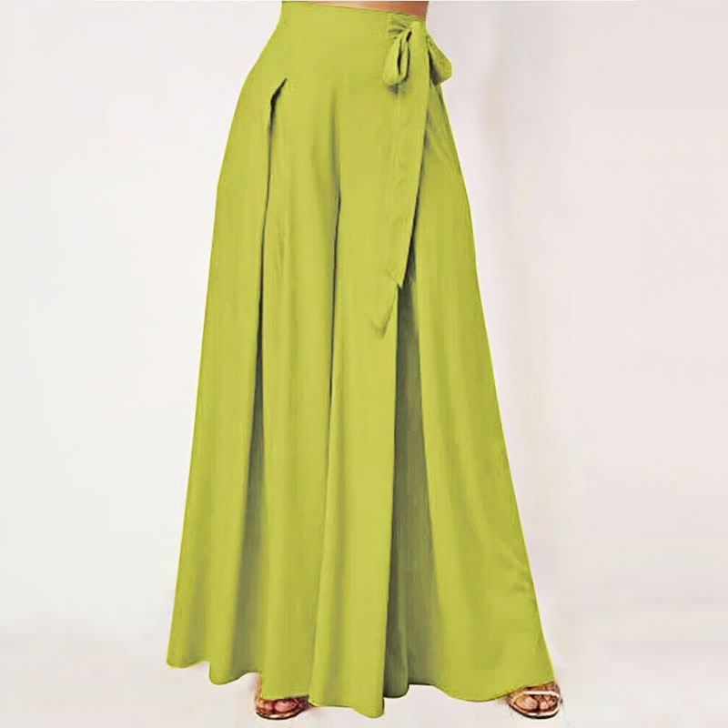 Pantaloni da donna a gamba larga con coulisse, stile retrò, con motivo Buddha Stones, perfetti per la primavera, casual e con tasche. - Verde Giallo - US14, UK/AU18, EU46 (2XL) - image 4