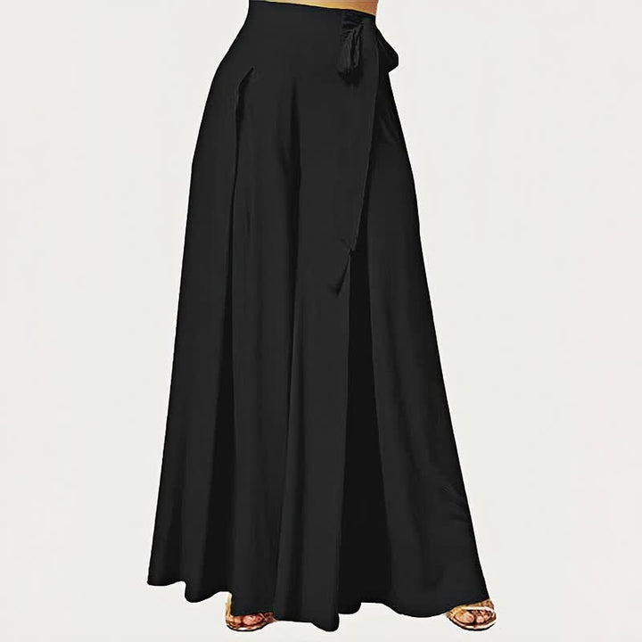 Pantaloni da donna a gamba larga con coulisse, stile retrò, con motivo Buddha Stones, perfetti per la primavera, casual e con tasche. - Nero - US14, UK/AU18, EU46 (2XL) - image 2