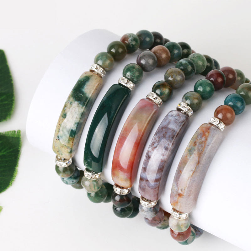 Braccialetto di perline curative con cuore d'amore in quarzo naturale Buddha Stones