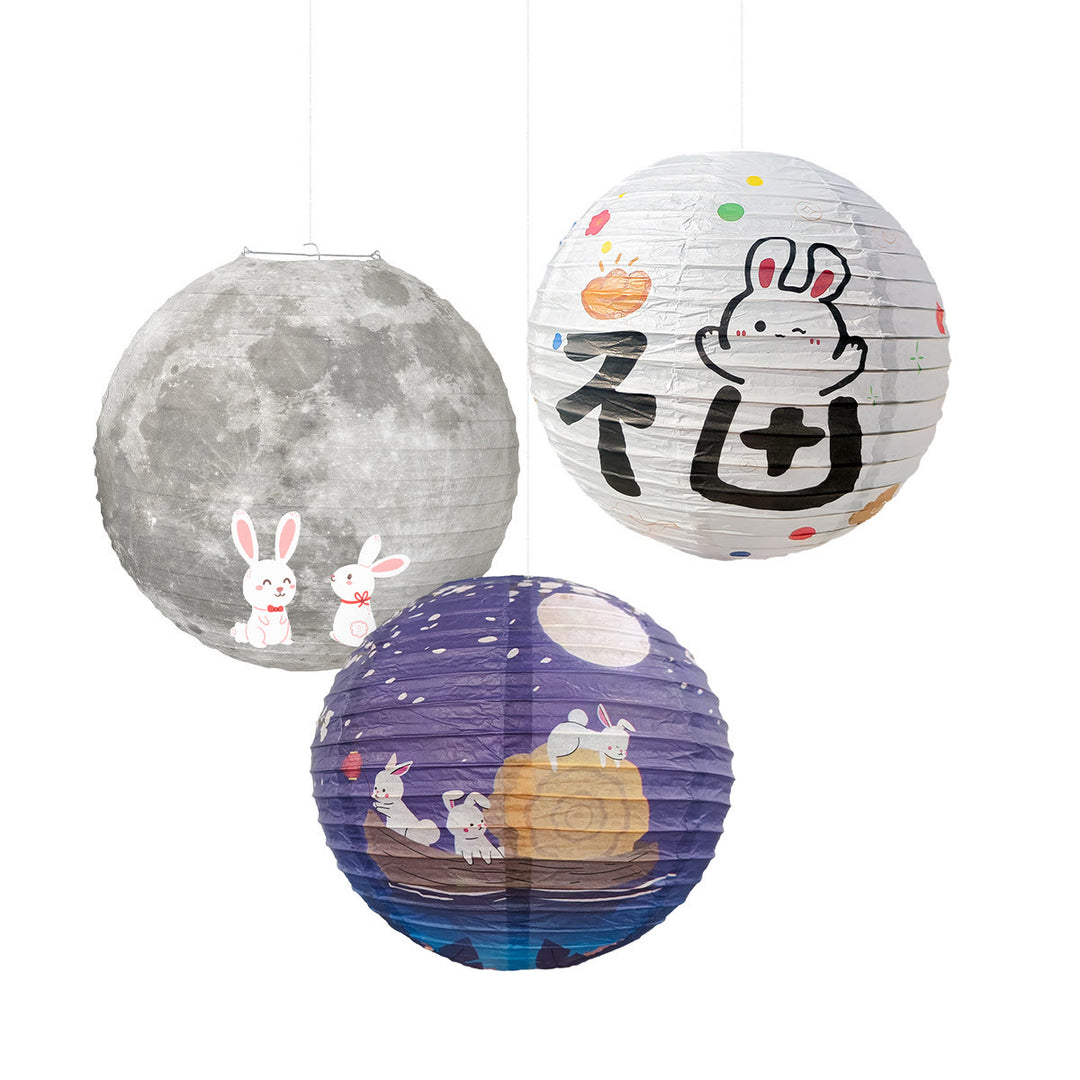 Lanterna di carta fai da te Buddha Stones Coniglio Lanterna di carta Decorazione per lanterna per la festa di metà autunno