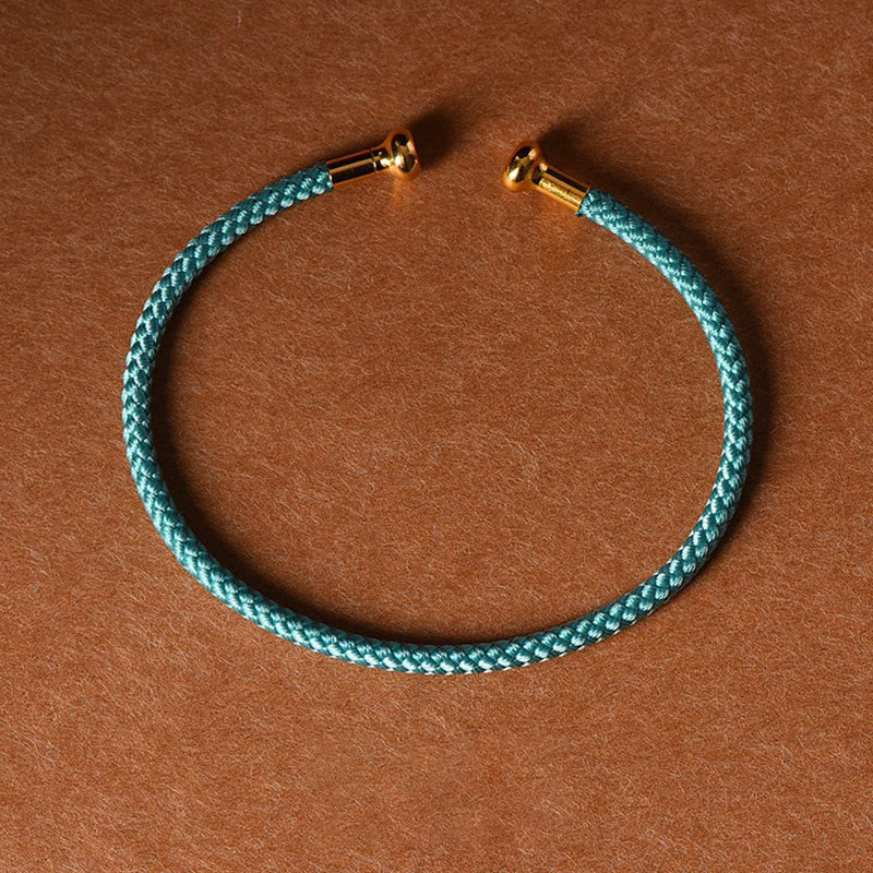Braccialetto con polsino in corda intrecciata con design semplice fatto a mano Buddha Stones - Ciano - image 28