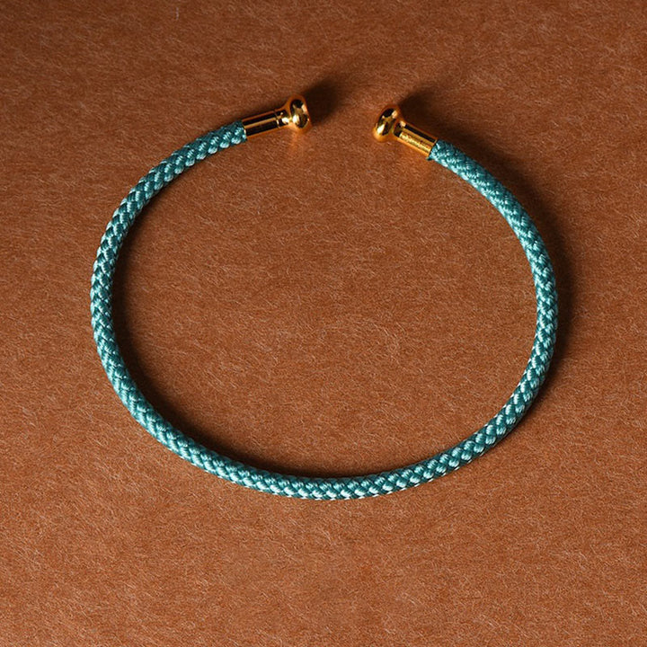 Braccialetto con polsino in corda intrecciata con design semplice fatto a mano Buddha Stones - Ciano - image 28