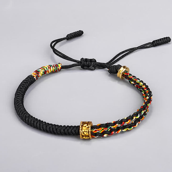 Braccialetto di corda di protezione e fortuna Buddha Stones Om Mani Padme Hum