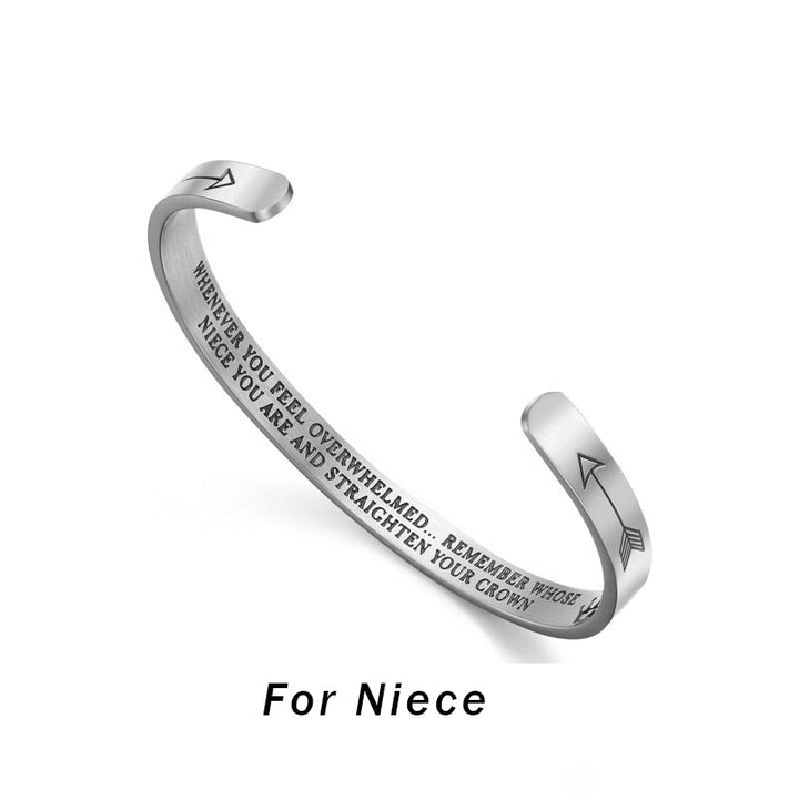 Braccialetti ispiratori Buddha Stones , regalo personalizzato per lei e lui, bracciale rigido con mantra inciso, gioielli a corona - Per la nipote - image 4
