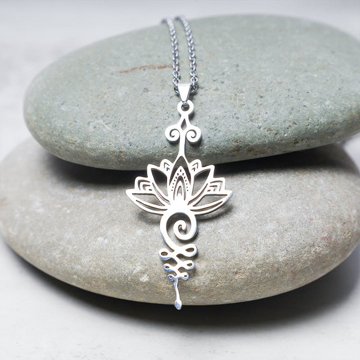 Buddha Stones Collana con ciondolo "Lotus Luck Wealth" - image 1