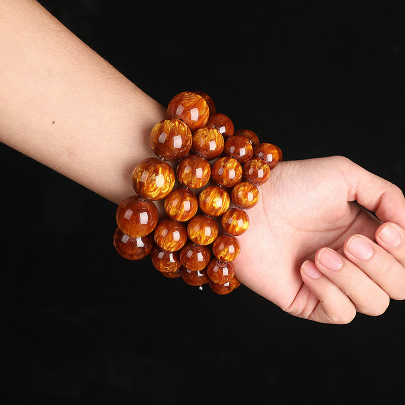 Buddha Stones Golden Sea Willow Braccialetto Mala Successo Positivo - image 12